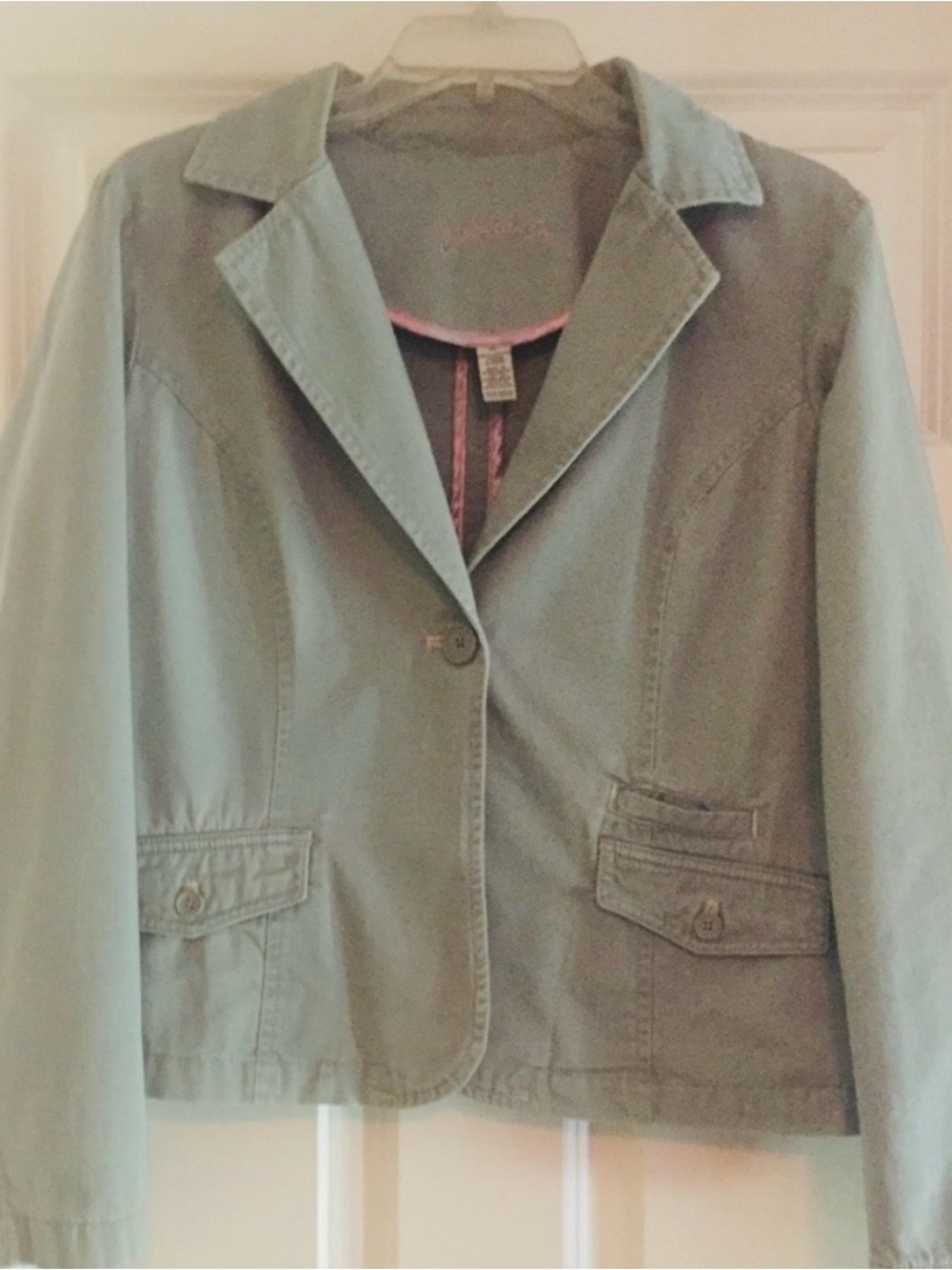Caribbean Joe Vintage Olive Green Cotton Blazer